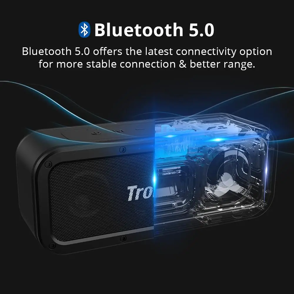 Портативная колонка Tronsmart Force Bluetooth 5 0 TWS 40 Вт водонепроницаемая IPX7 время