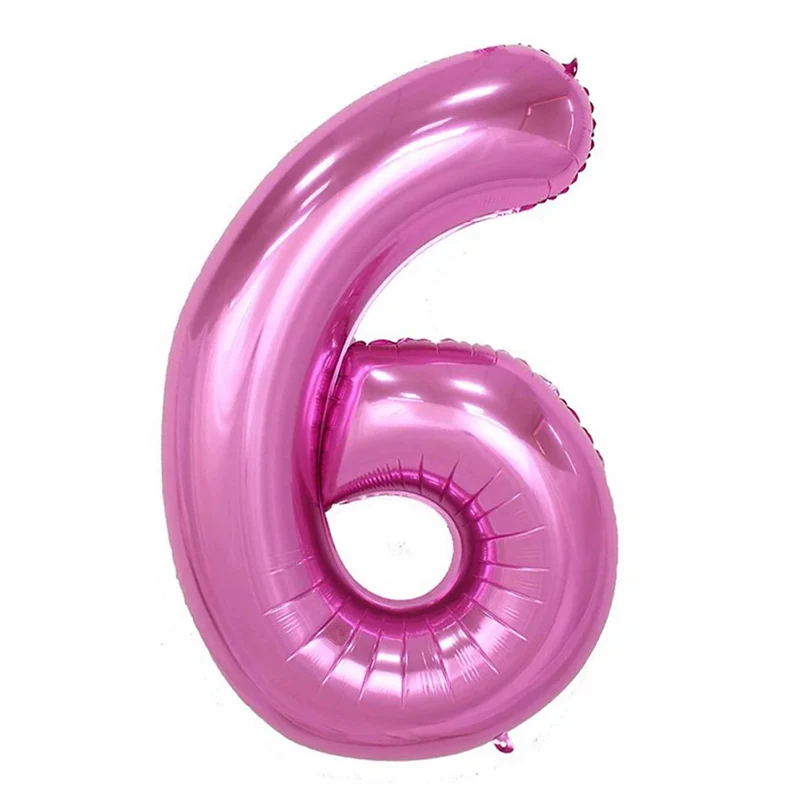 40 дюймов розовый и голубой номер шарики для День Рождения шар Золотой шарик для дня рождения вечерние украшения для взрослых розовый синий цифр Globos - Цвет: Pink number 6