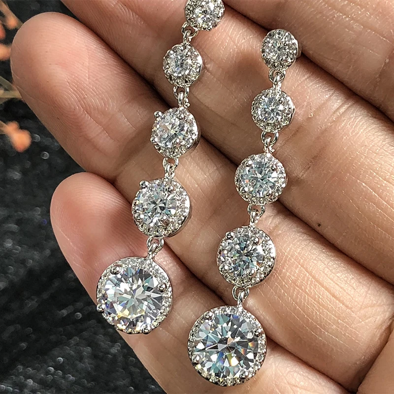 

Real picture on Hands No Ps Summer Sale 5A cz top quality Stud Earrings Cubic Zirconia Hot Ins Sterling Silver 925