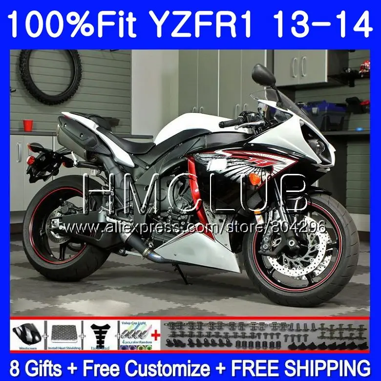 

Injection Body For YAMAHA YZF R 1 YZF 1000 YZFR1 13 14 112HM.7 Red white YZF-1000 YZF-R1 13 YZF1000 YZF R1 2013 2014 Fairing