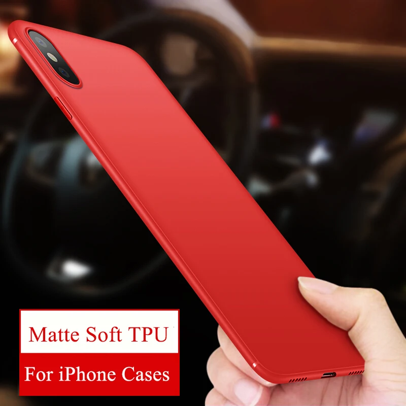 

Case For iPhone 7 Case Matte TPU Soft Phone Cover For iPhone X XS Max XR 7 8 Plus SE 5 5S 6 6S Plus Frosted Ultra Silicon Capa
