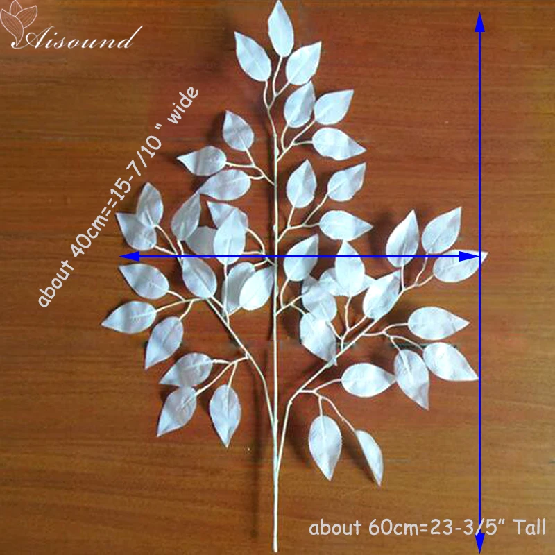 24pcs Decor flower white silk artificial leaves home decoration mulberry & gingko leaves for wedding party arch wedding AD