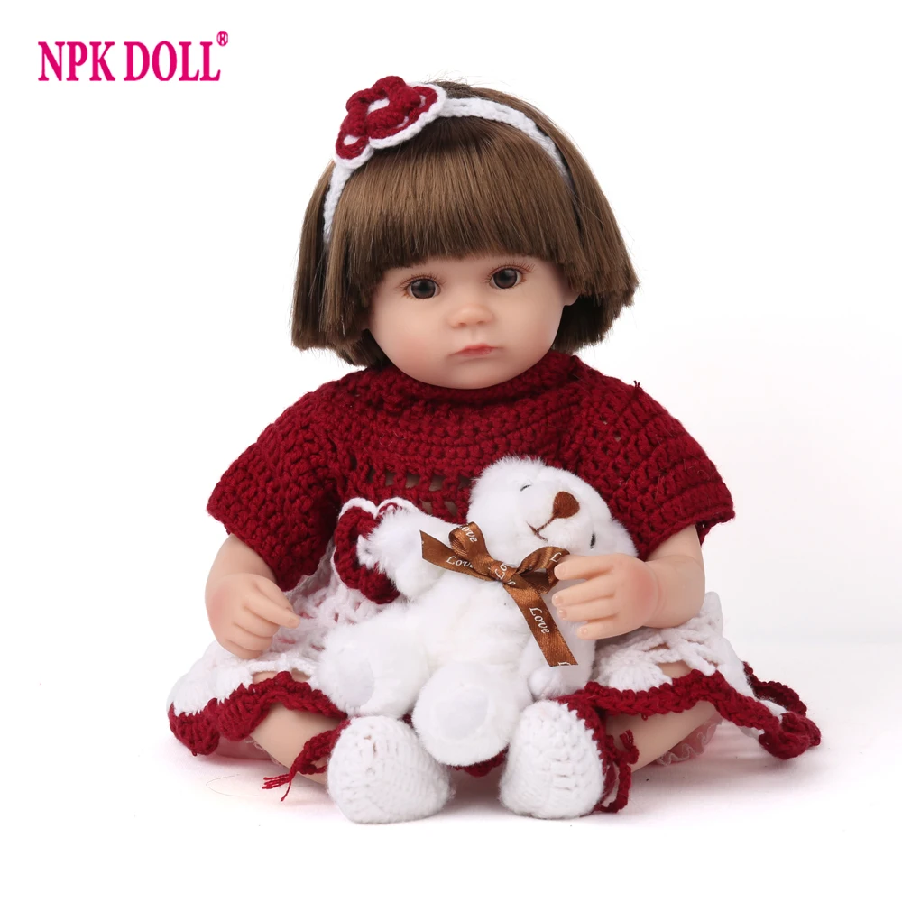 45 см Reborn Baby Doll подарок для девочки Мягкий силикон 16 дюймов красный свитер ткань