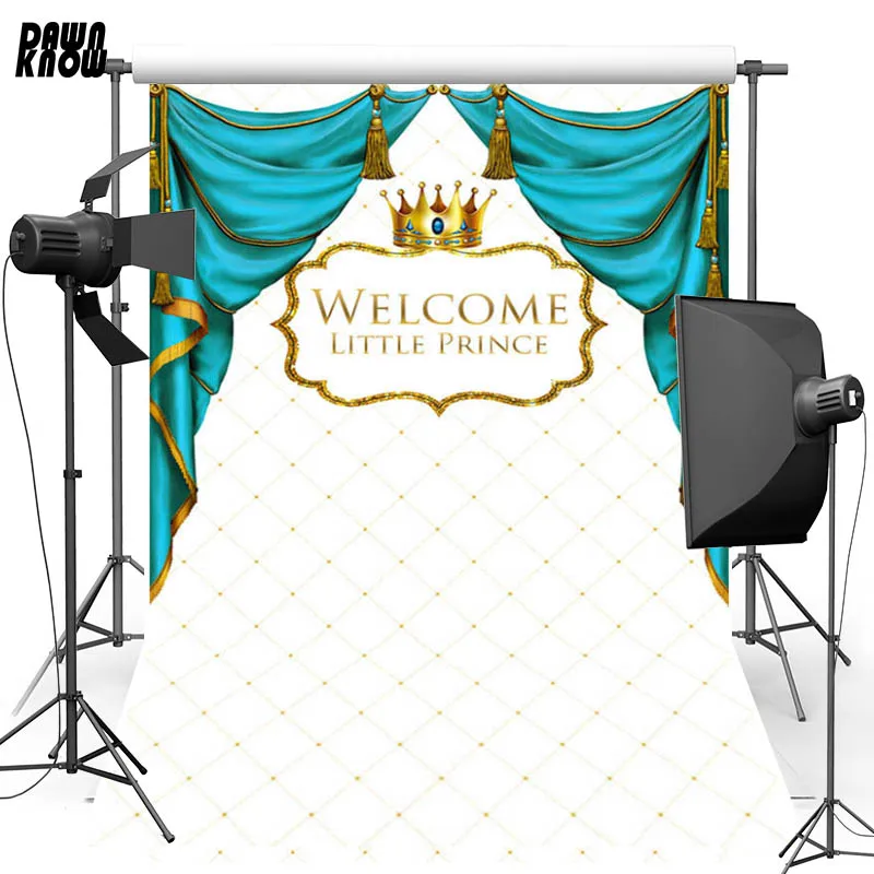 DAWNKNOW Happy Easter Polyester Background For Prince Blue Curtain Vinyl Photography Backdrop Children Photo Studio G421 | Электроника
