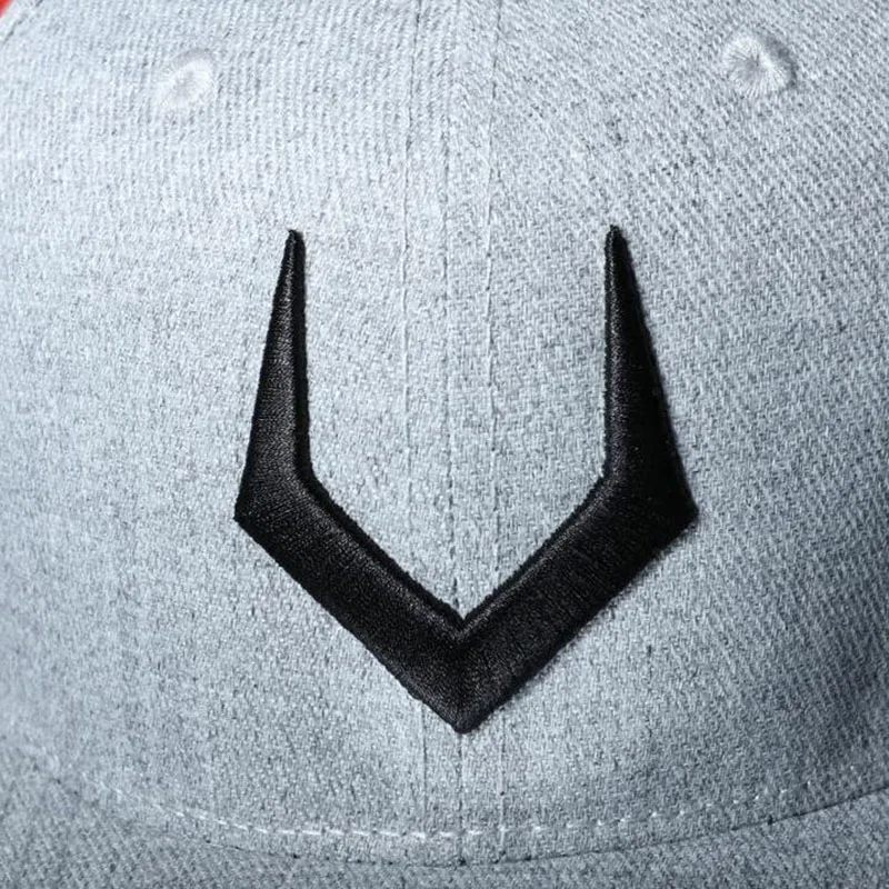 Высокое качество серый шерсти snapback 3D пирсинг вышивка в стиле хип хоп кепка