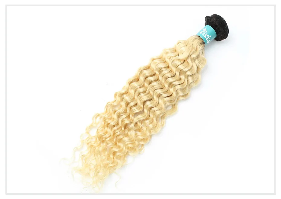 1B 613 Blonde Deep Wave Ombre Hair Bundle (13)