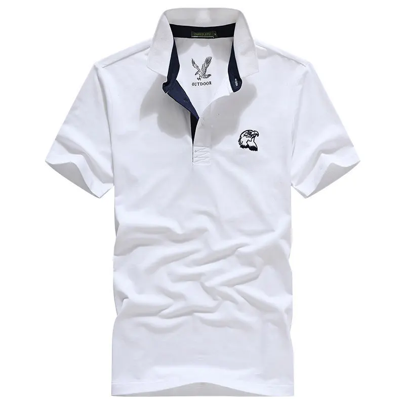 XXXL Summer Men's Solid Color Cotton Polo Shirts Brand Fitness Tops Tees Short Sleeve Shirts Casual Black and White Men CLOTHES