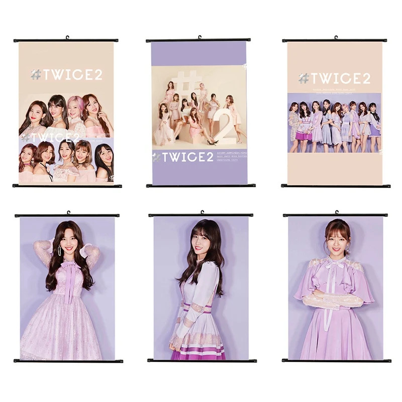 

2019 New Kpop TWICE YES Or YES Album Hanging Photo Card Painting Wall Scroll Poster Stationery