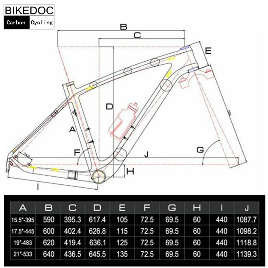 Top BIKEDOC Bicicletas Mountain Bike 29 Carbon MTB Frame  Full Carbon Frame Toray 700 Carbon Bike Frame 29ER 7