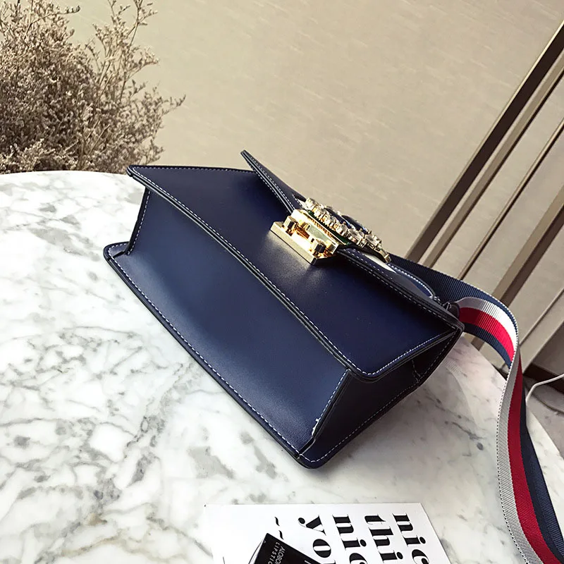 PU Leather Panelled Handbag for Women New Fashion Design Metal Lock Crossbody Bag Female Brown Vintage Small Shoulder Tote Purse (9)