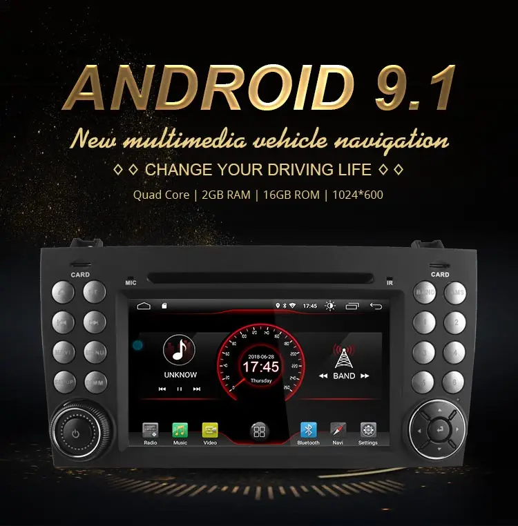 Sale JDASTON Android 9.1 In Dash 2 Din Car DVD Player For Mercedes Benz SLK R171 SLK230 W171 Car GPS Radio Audio Multimedia Stereo 1