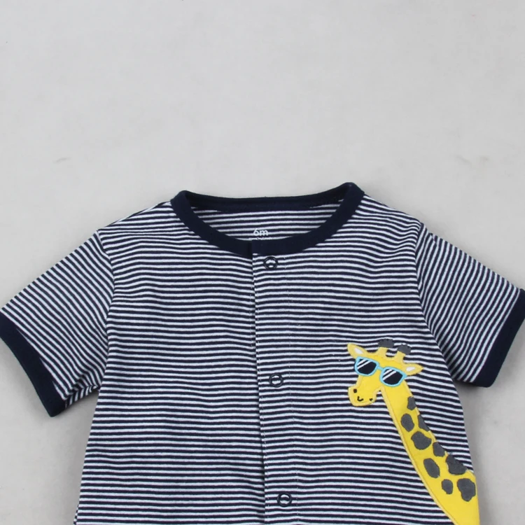 100% القطن الرضع الطفل ملابس الأولاد الصيف قصيرة الأكمام السروال القصير المولود الجديد الجسم الملابس الكرتون بيجاما للحيوانات لطفلة