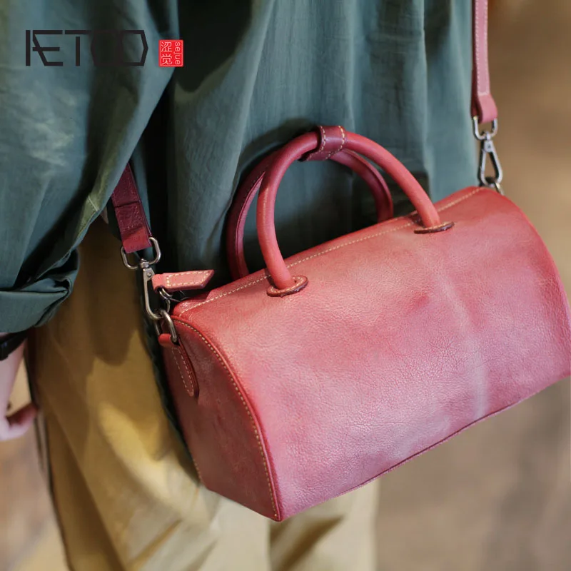 

AETOO Retro cute Korean version of the Japanese small fresh girl heart handbag simple shoulder slung bucket bag