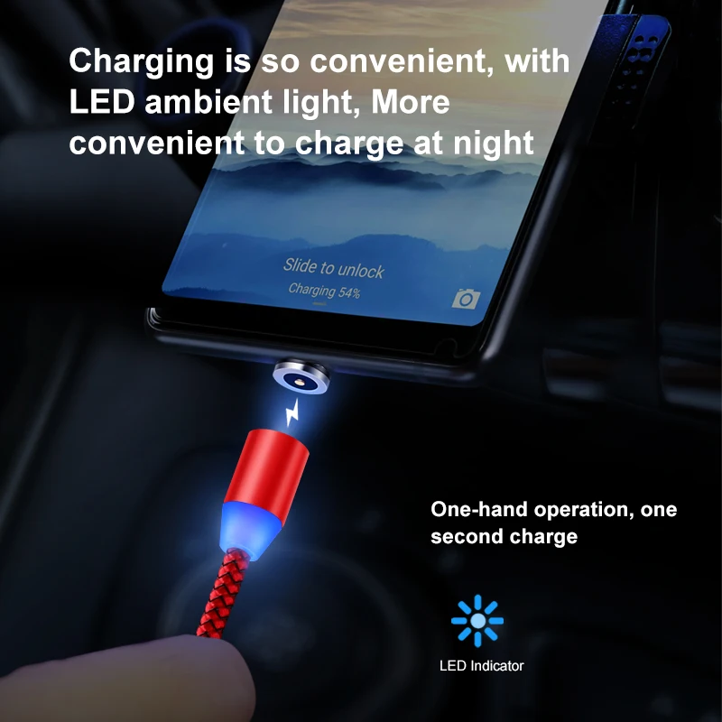 Elough 360 LED المغناطيسي كابل شحن ل فون XR XS ماكس X 8 7 6 زائد المصغّر usb كابل نوع C المحمول الهاتف المغناطيسي شاحن Elough 360 LED المغناطيسي كابل شحن ل فون XR XS ماكس X 8 7 6 زائد المصغّر usb كابل نوع C المحمول الهاتف المغناطيسي شاحن