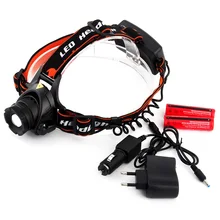 Headllight T6 Водонепроницаемый светодио дный фары 3800lm с 18650 Батарея Перезаряжаемые фар 3 режима Масштабируемые Факел+ Зарядное устройство