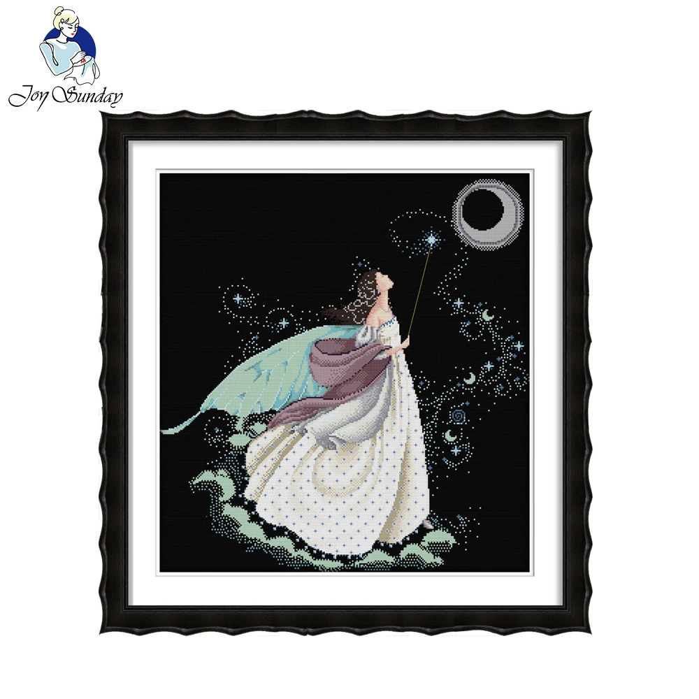 

Joy Sunday Full moon full stitch DIY Handmade Needlework Chinese Cross Stitch Set Embroidery Kit 11 14CT Pattern Cross-Stitching