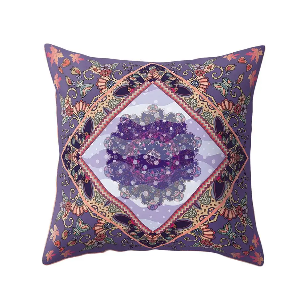 45*45cm Vintage Mexico Style Colorful Flower Peach Skin Pillow Case Home Bed Soft Pillowcase-in ...
