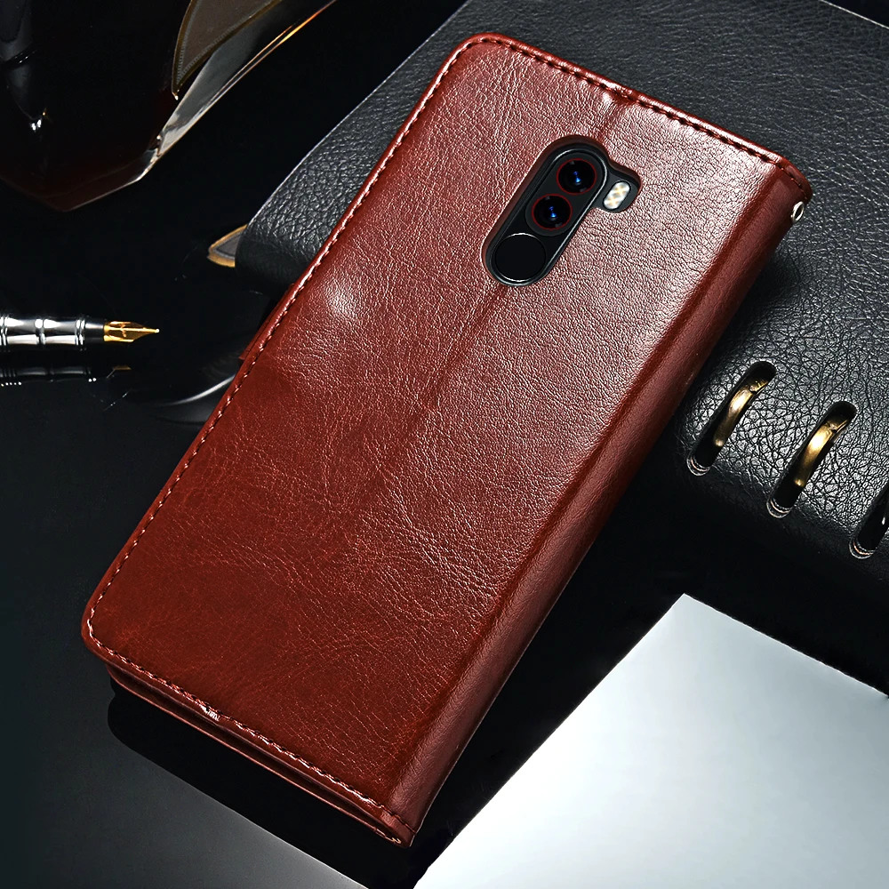 TOMKAS Pocophone F1 чехол POCO Global откидной бумажник с подставкой винтажный кожаный