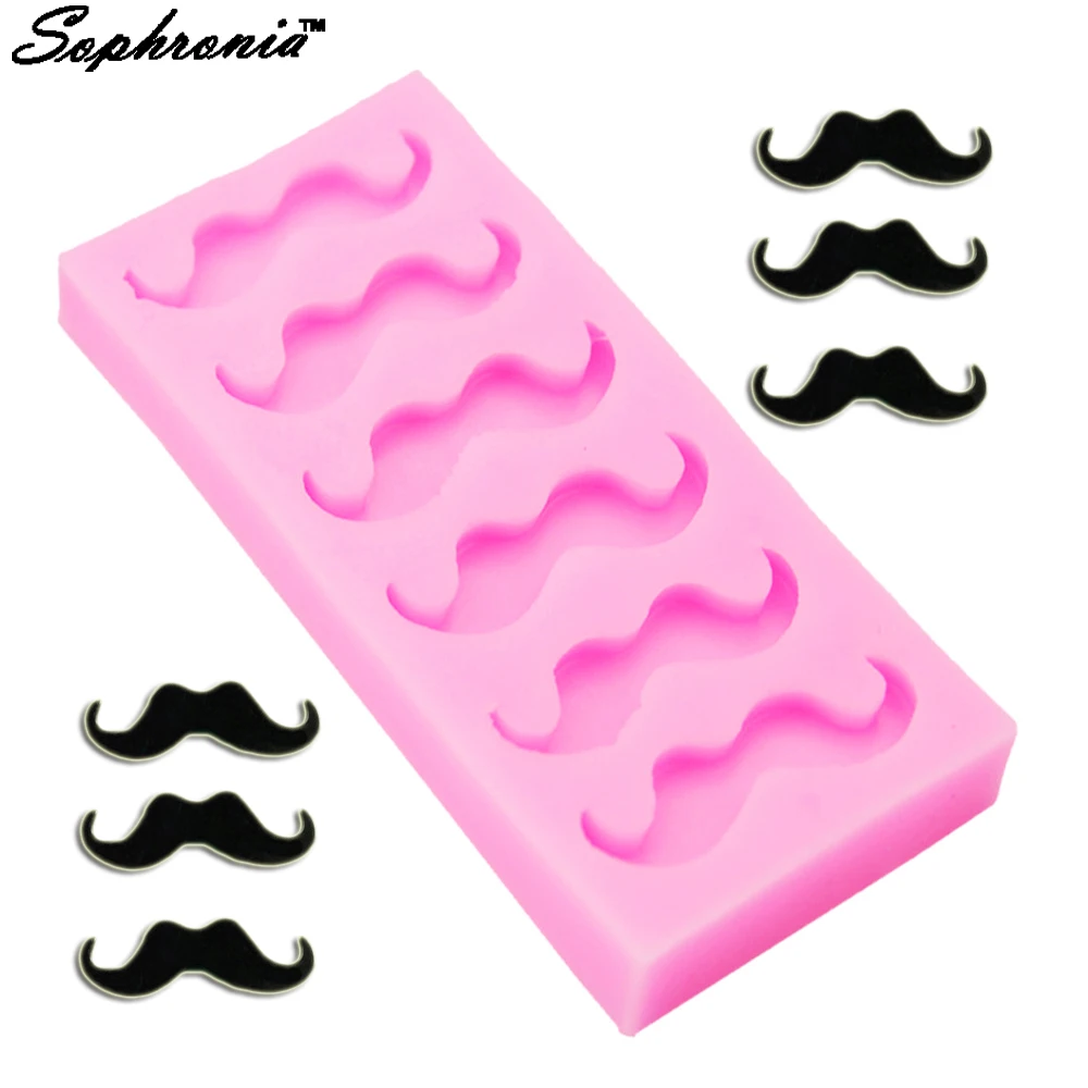 10PCS/SET Funny Mustache Beard Silicone Cake Molds Fondant Jello Jelly