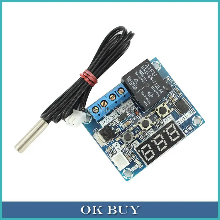 DC 12V 40120 Celsius Digital Thermostat LED Display Temperature Switch Controller with Probein