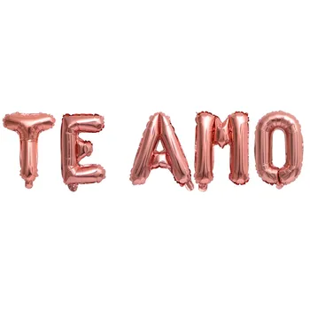 

5pcs 16inch Spanish "TE AMO" balloon Rose Gold Red Silver Letter Balloons Birthday Party Wedding Decoration Balloons baby shower