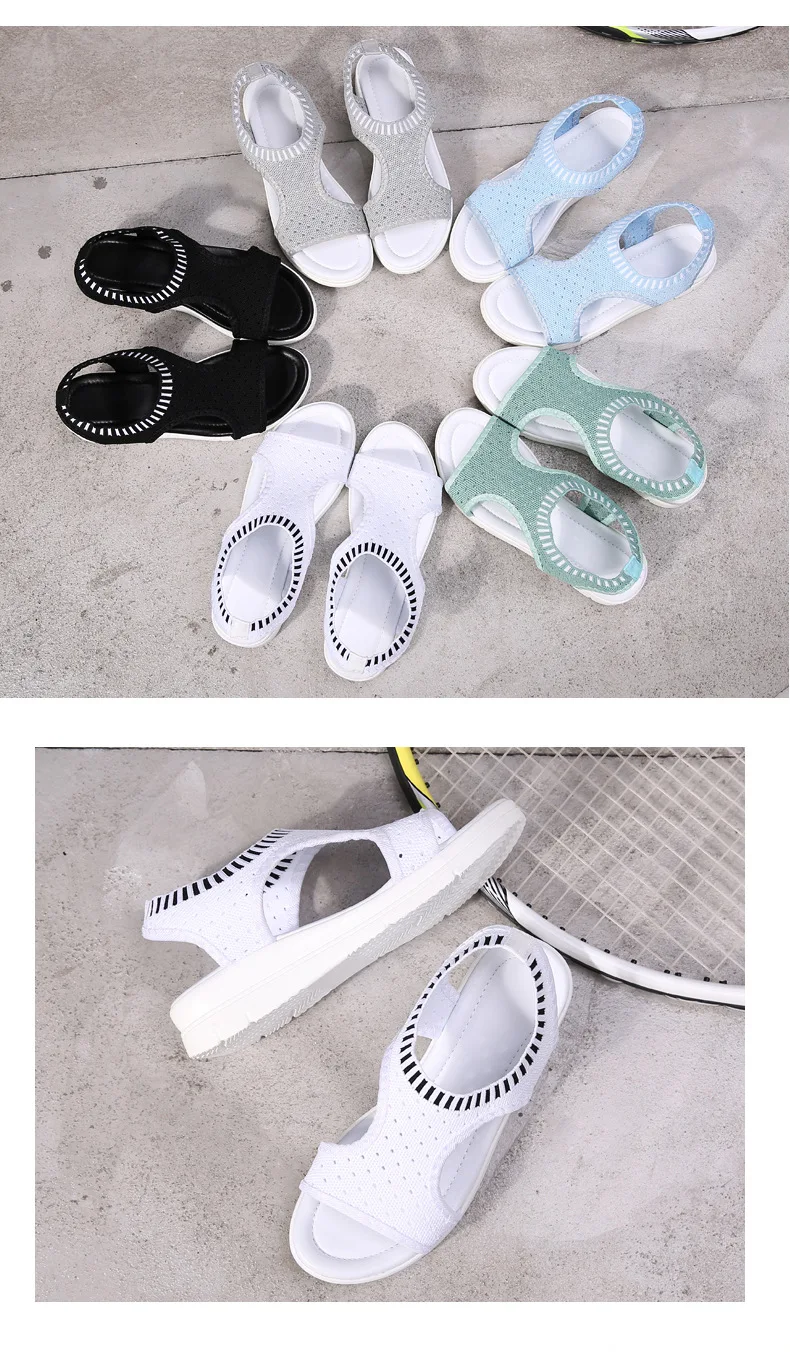 JUNSRM/Модные женские сандалии; коллекция года; дышащая удобная женская прогулочная обувь; Летние черные сандалии на платформе; Shoes35-45