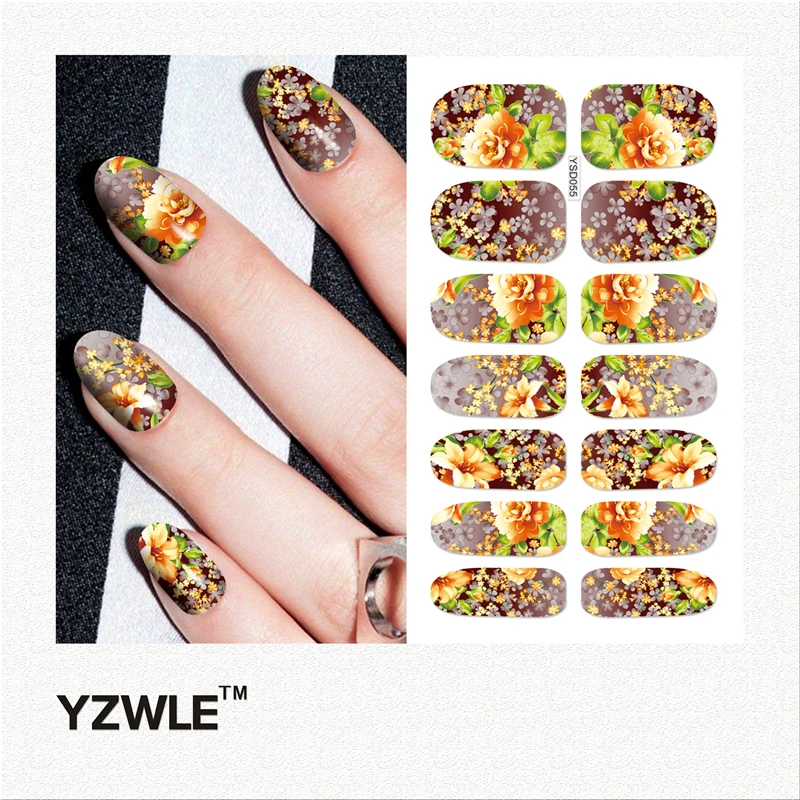 

YZWLE 1 Sheet DIY Decals Nails Art Water Transfer Printing Stickers Accessories For Manicure Salon (YSD055)