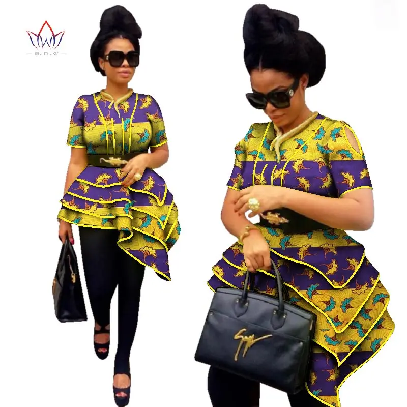 BRW Africa Style Women Modern Fashions Womens Tops Dashiki African Print Tops Shirt Plus Size M-6XL Women Clothing WY2576