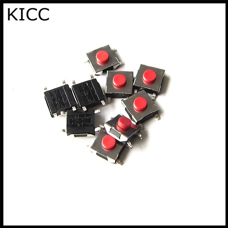 6*6*5 мм SMD4 Красный кнопочный переключатель 6x6x5H сенсорный микропереключатель 100 шт.