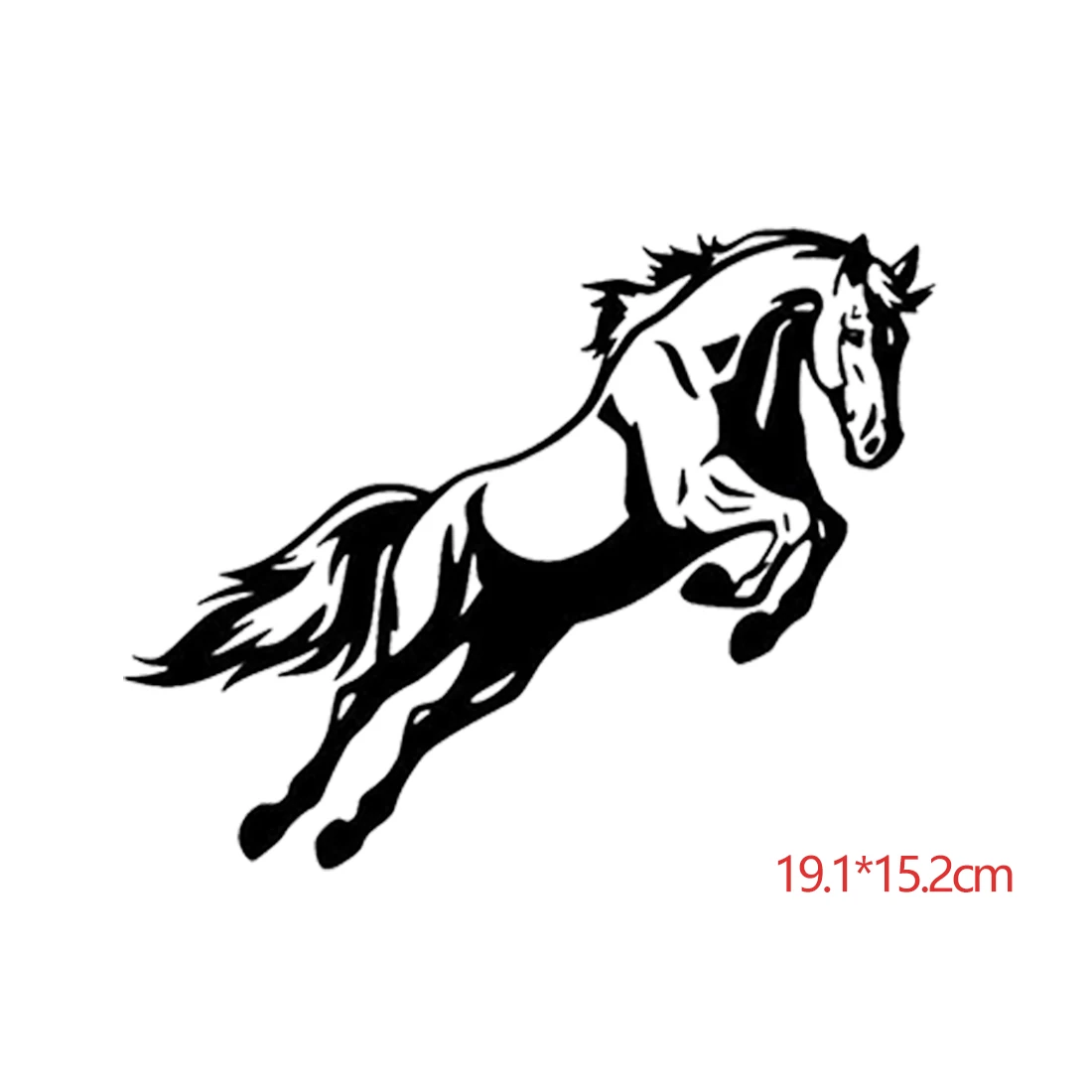

19.1*15.2CM Mighty Jumping Horse Bumper Car Body Decal Funny Vinyl Reflective Car Sticker Black/Silver