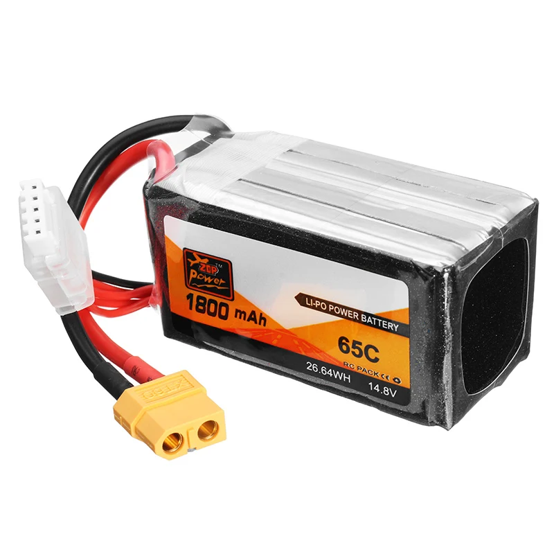 Высокое качество Перезаряжаемые Lipo Батарея из 2 предметов ZOP Мощность 14,8 V 1800 mAh 65C 4S Lipo Батарея XT60 Разъем для RC Запчасти