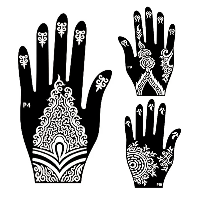 10pair mehndi henna left right hand tattoo stencil indian glitter 10pair mehndi henna left right hand tattoo stencil indian glitter