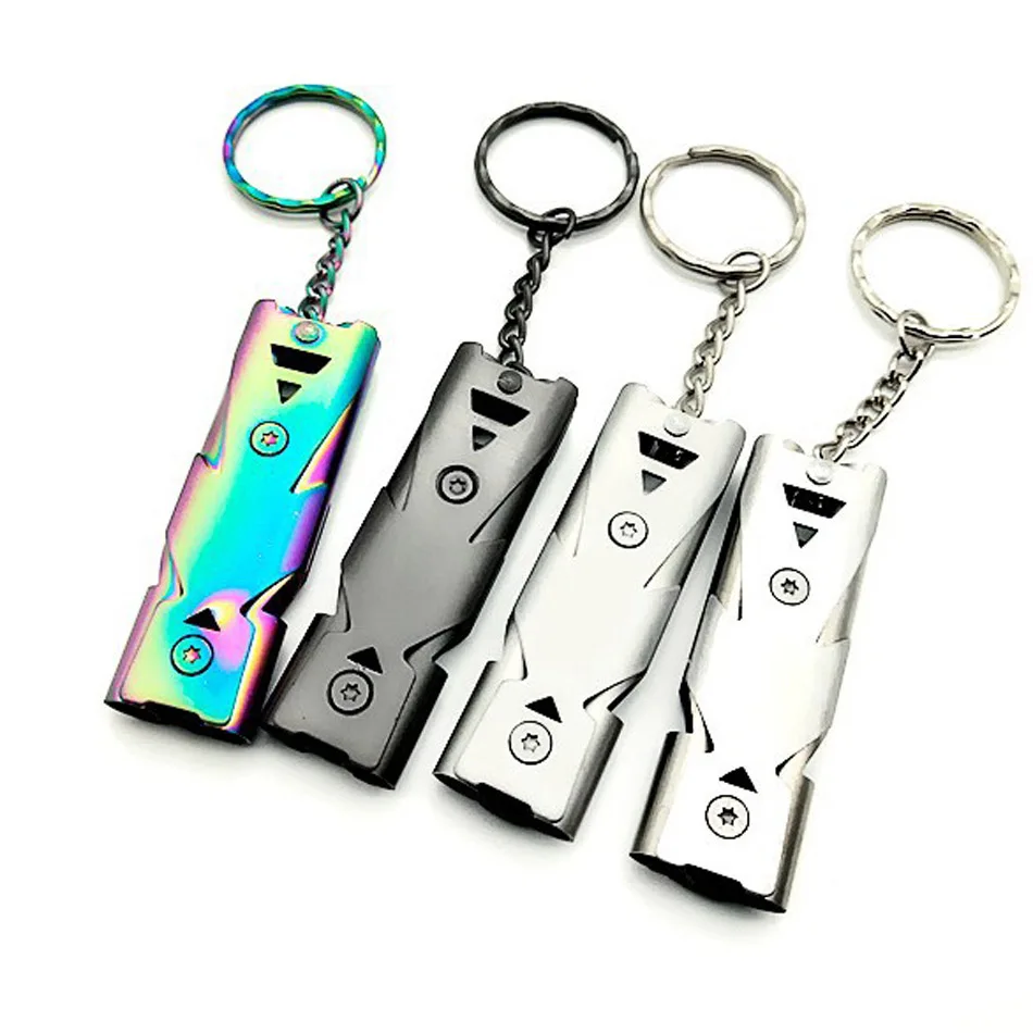 

150DB Double Tube Safety Survival Whistle EDC Tool Keychain Portable Multi Outdoor Camping Equipment Pocket Tools Gear Bushcraft