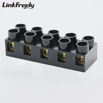 

X5-6005 10pcs Electrical Wire Terminal Strip Block 60A 5P Barrier Flame-Redardant PC Base Copper Screw Terminal Connector Crimp