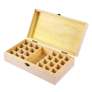 

25 Bottle Essential Oil Case Portable Wooden Carry Case Bottle Storage Organizer Essential Oil Travel Box for Travel Home Salon