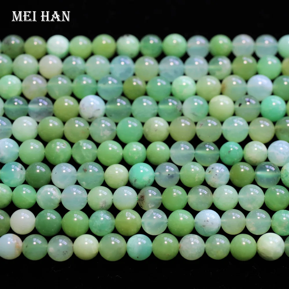 Meihan(1 прядь/комплект) 5-5,5 мм натуральный Австралийский Хризопраз гладкие круглые бусины камень для изготовления ювелирных изделий дизайн
