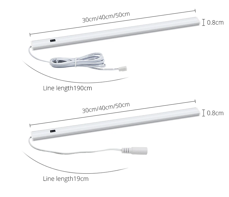 30/40/50 см ручная развертка светодиодный Ночной светильник 12V ручная развертка волна Сенсор светодиодный бар светильник полосы шкаф-кровать шкаф для одежды шкаф лампа украшения