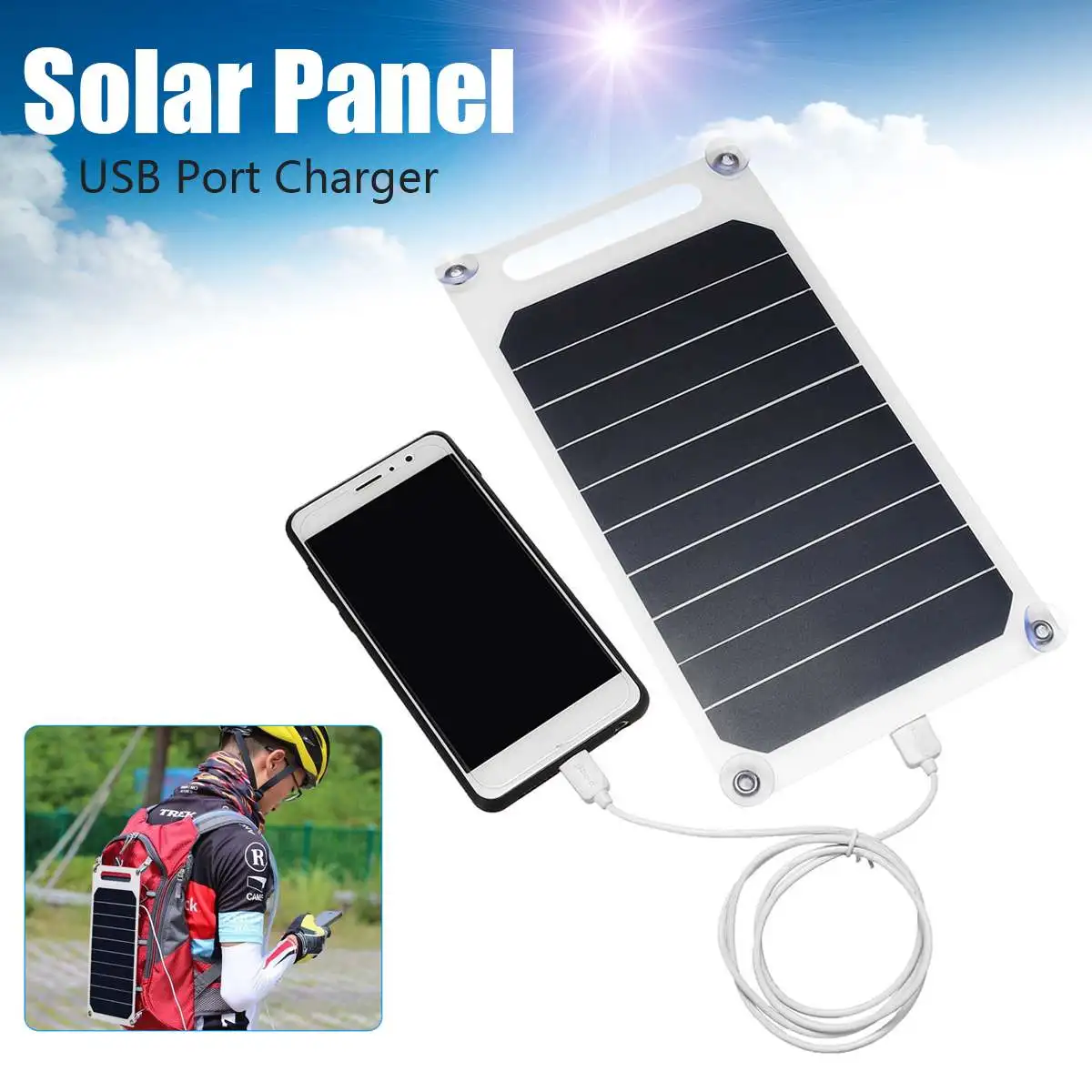 5V 10W Портативная солнечная панель Тонкий и светильник USB зарядное устройство Зарядка power Bank Pad