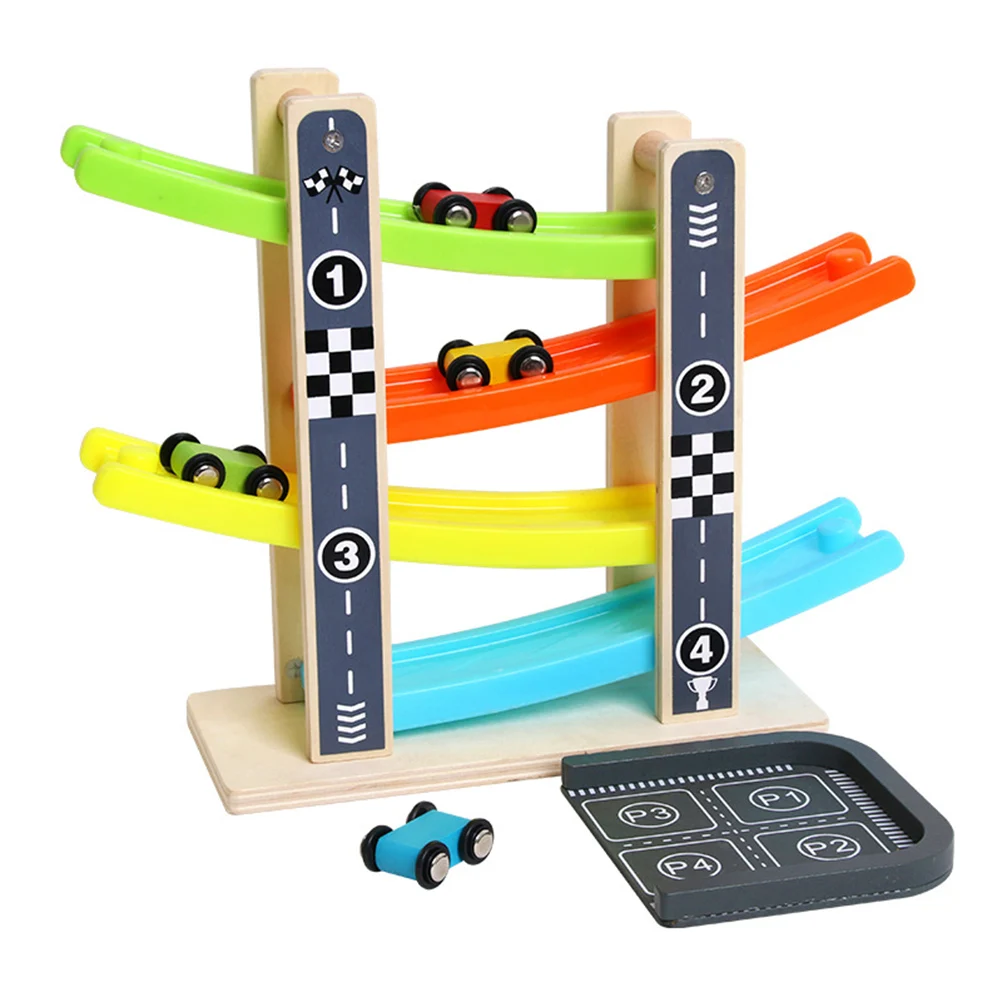 

Track Car Slide Car Gliding Car Wood Mixed Color Games Racing Game Switchback Fun 4 Levels Game Birthday Present Track Game