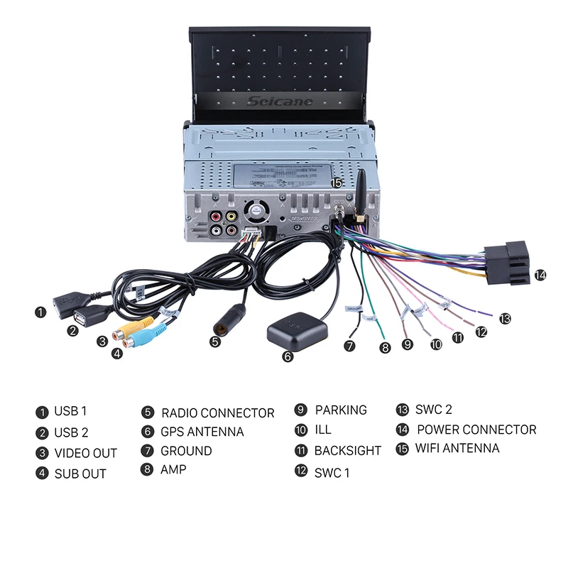 Clearance Seicane Universal Car Stereo Android 6.0 Single 1DIN 7" HD GPS NAVI CD DVD Player Autoradio Bluetooth MP3 Music Mirror Link WIFI 4