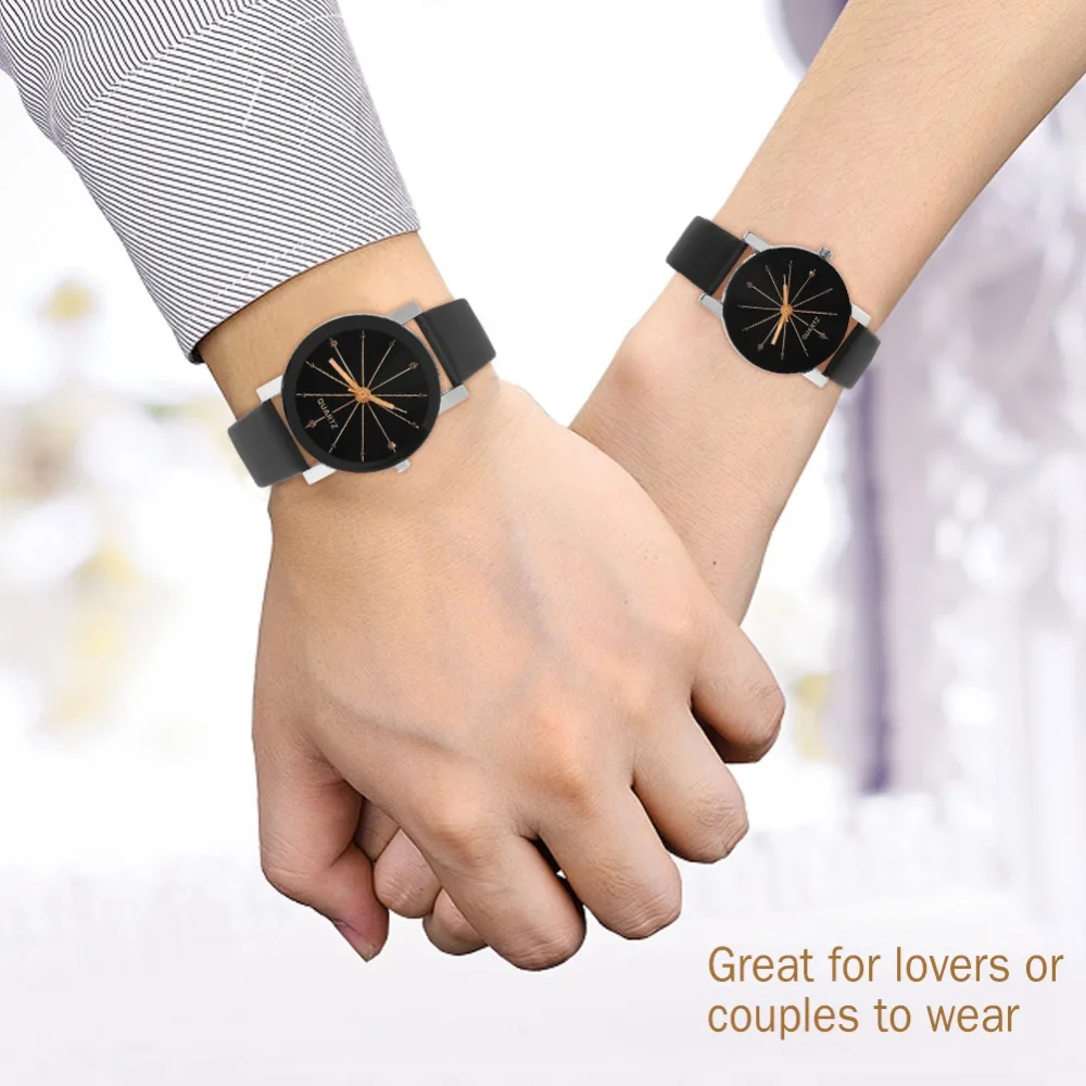 Lover's Watch Kol saati Нежный PU ремешок кварцевые наручные часы женские мужские повседневные нарядные Часы Montre Femme Relogio парные наручные часы
