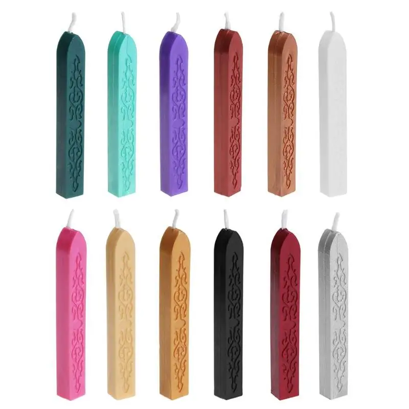 

12 Color Sealing Strips Seal Dedicated Beeswax Stick Branding Paint Stamp Sealing Wax Handmade Customs Retro Hobby Tools Strip