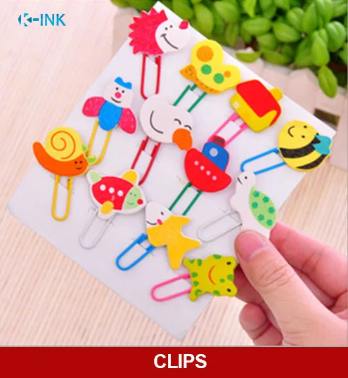 

1 Set Wooden Cartoon Animal Bookmark Clips , Colorful Kids Clips as Memo Clips