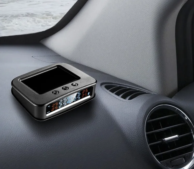 

Smart Car TPMS Tyre Pressure Monitoring System Solar Alarm Monitor Display 4 Internal / External Sensor Temperature Warning