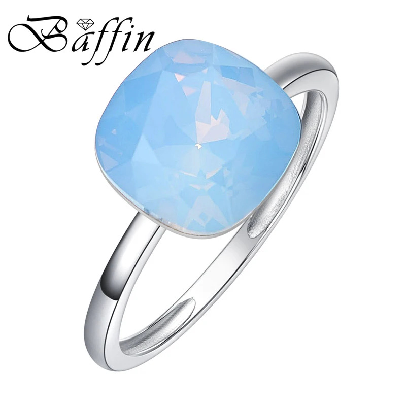 Baffin натуральная 925 пробы Серебряное кольцо перста ювелирных изделий Joyas для Для женщин ко Дню Святого Валентина подарок кристалл из Австрии S925
