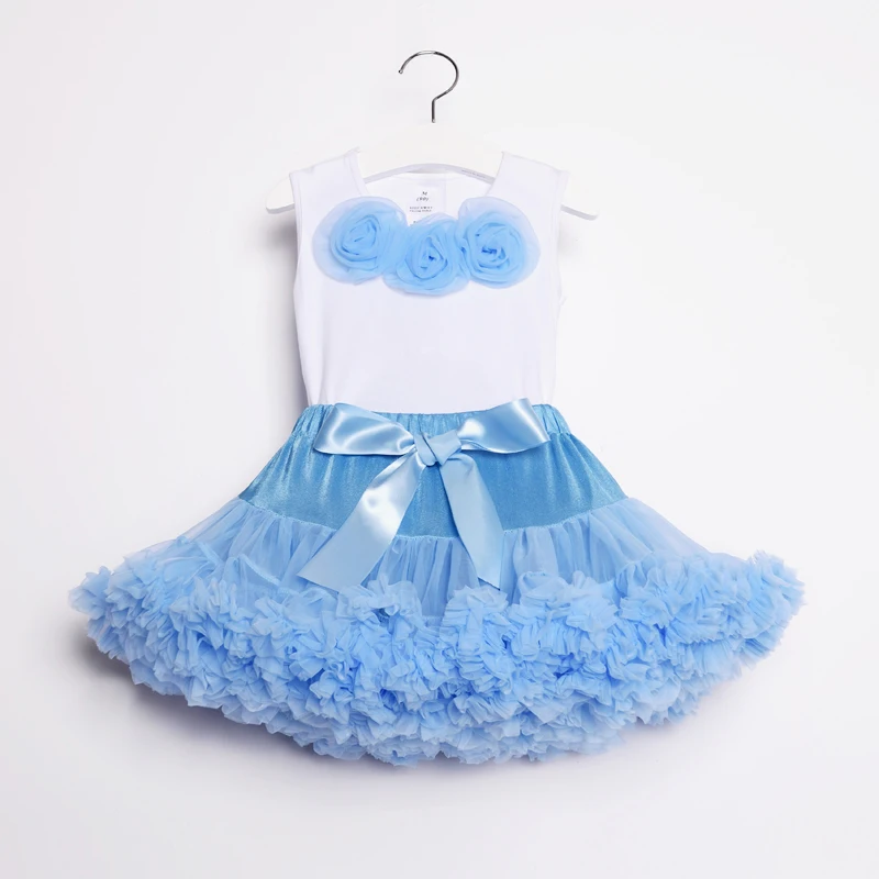

Toddler girl clothes tutu pettiskirt and cotton top set toddler girls summer clothing set