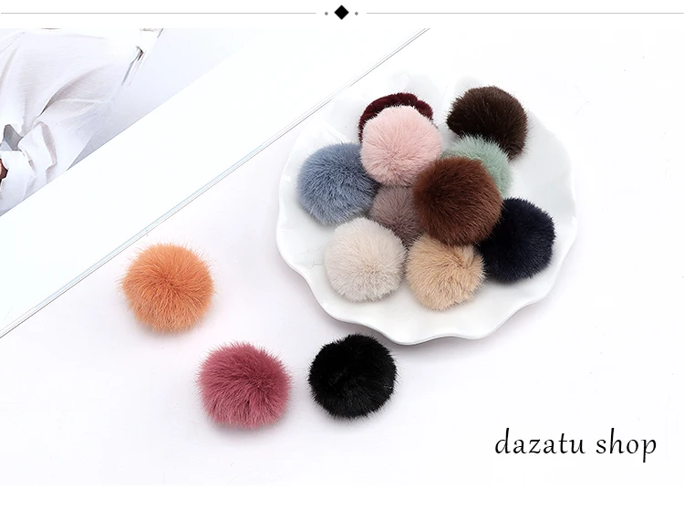 

50pcs 30mm Cute Imitation Rabbit Hair Pendant Fur Ball Charm Pendants For DIY Jewelry Key Chain Earrings Handcraft Accessories