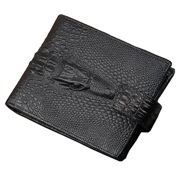 

Fashion New Alligator Grain Men Genuine Leather Wallets Black Brown Coin Card Holder Driver License Purse Wallet Free Shipping
