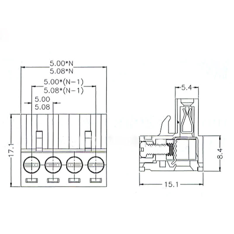 10pcs 2EDGK-5.08mm Connector 5.08mm Pitch PCB Plug-in Terminal Block 5.08 Male and Female On The Plug Terminal