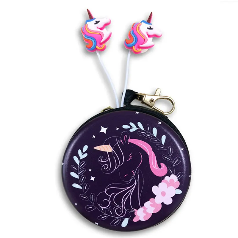 

Fashion King Unicorn Earbud Earphones In-ear Stereo Music Earpiece Earphone with Microphone For Girl Children Christmas Gifts
